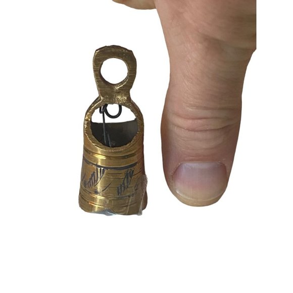 Small Engraved Brass Etched Bell 2" tall 15/16" diameter - Picture 7 of 8